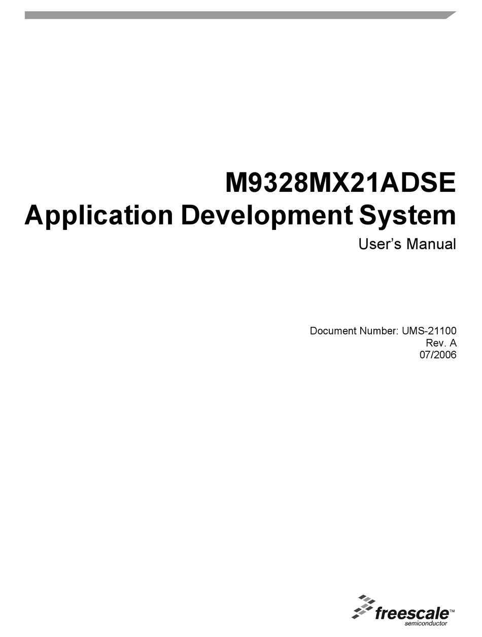 FREESCALE SEMICONDUCTOR M9328MX21ADSE USER MANUAL Pdf Download | ManualsLib