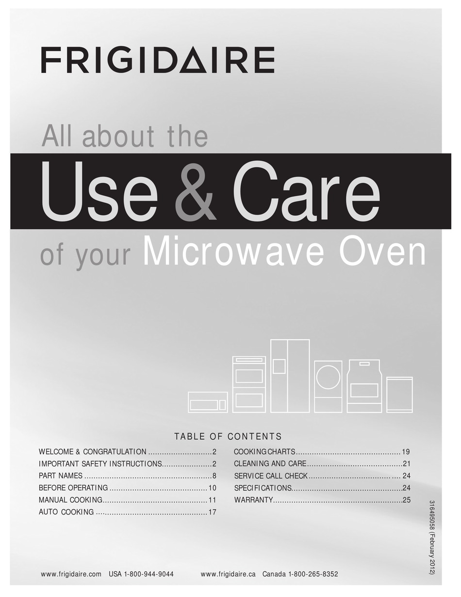 FRIGIDAIRE 316495058 USE & CARE MANUAL Pdf Download | ManualsLib