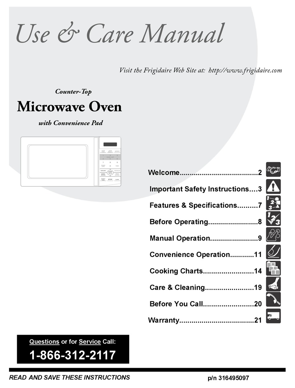 FRIGIDAIRE 316495097 USE AND CARE MANUAL Pdf Download | ManualsLib