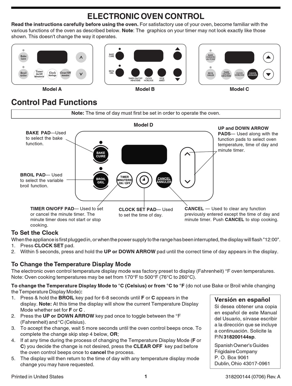 frigidaire deluxe electronic temperature control manual