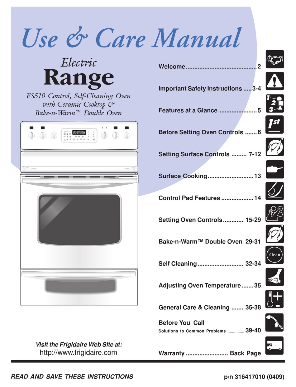 frigidaire es510 electric range