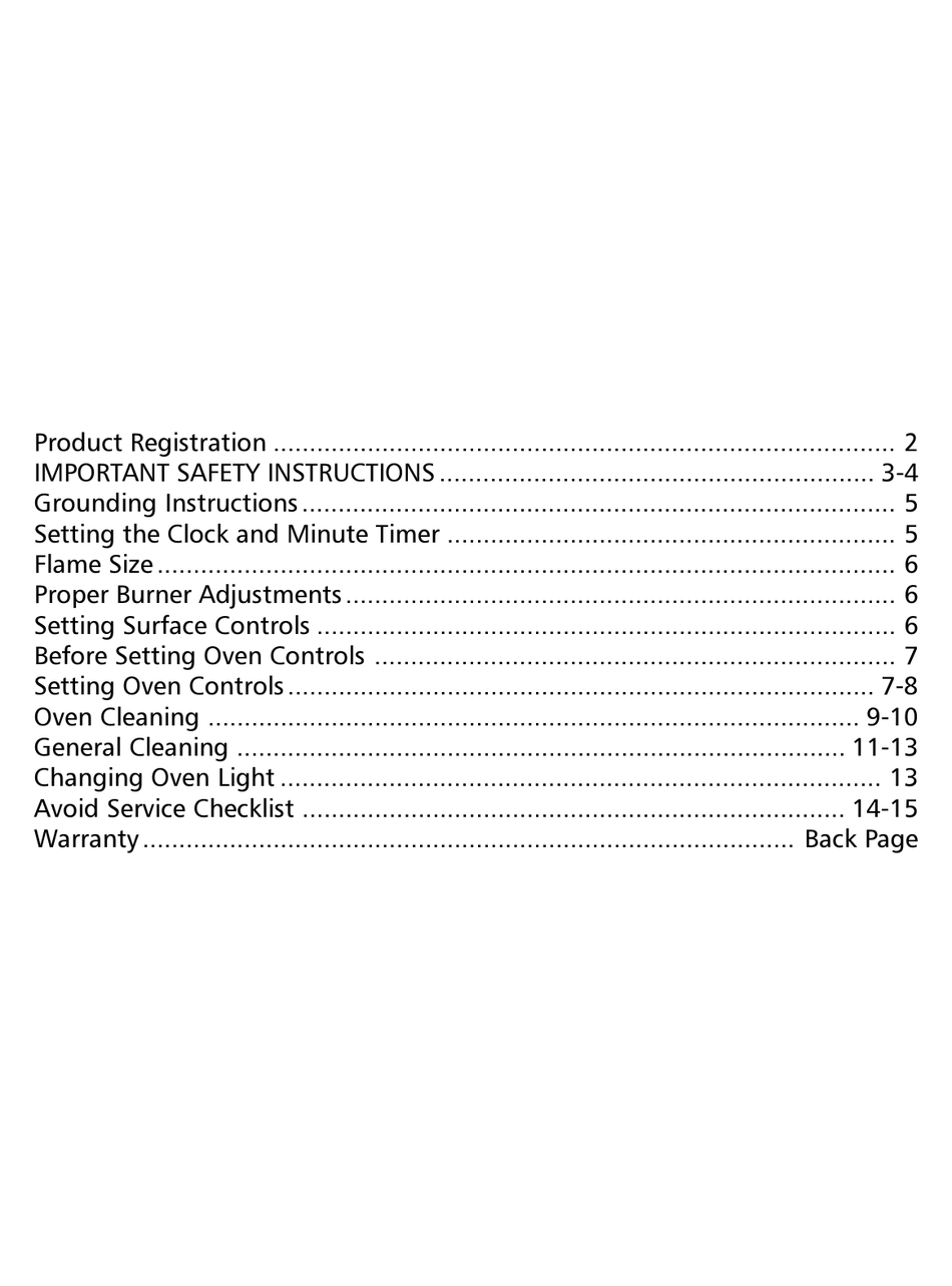 FRIGIDAIRE SPRIGFIELD SERIES GAS RANGE OWNER'S MANUAL Pdf Download ManualsLib