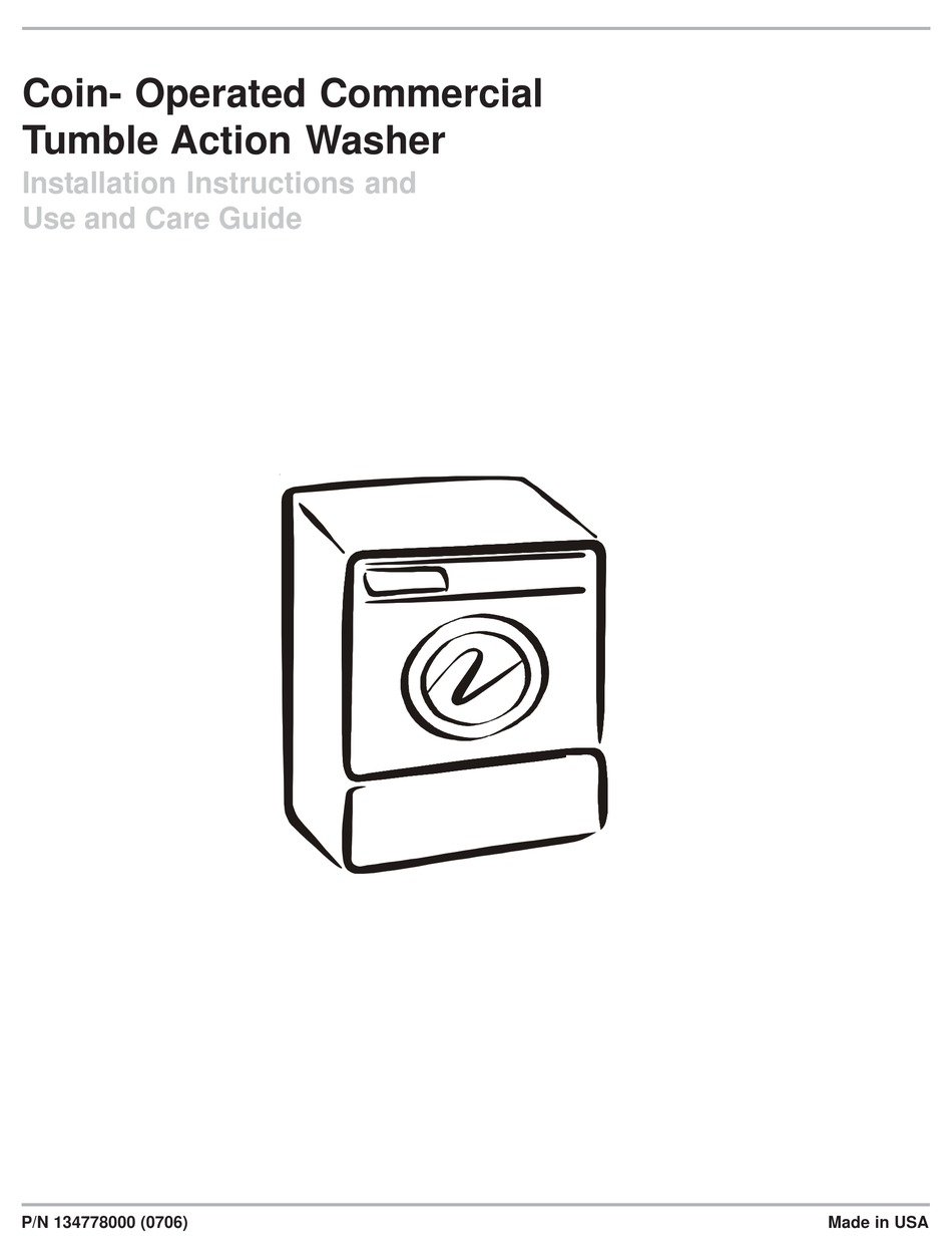 FRIGIDAIRE COIN OPERATED COMMERCIAL TUMBLE ACTION WASHER INSTALLATION