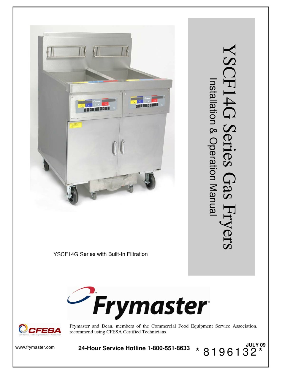 FRYMASTER YSCF14G SERIES INSTALLATION & OPERATION MANUAL Pdf Download