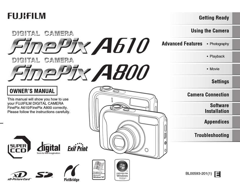 Fujifilm Finepix A800 Owner S Manual Pdf Download Manualslib