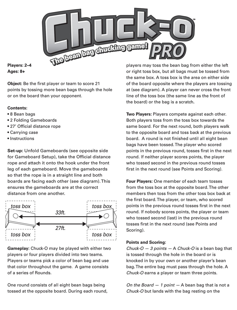 FUNDEX GAMES CHUCK-O PRO USER INSTRUCTIONS Pdf Download | ManualsLib