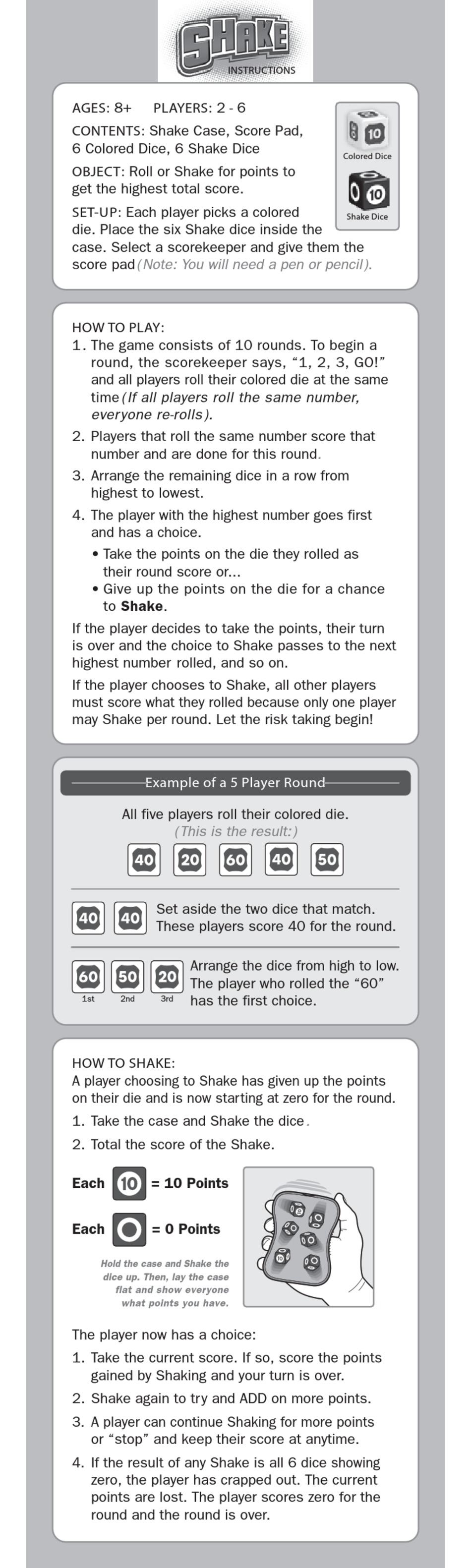 FUNDEX GAMES SHAKE USER INSTRUCTIONS Pdf Download | ManualsLib