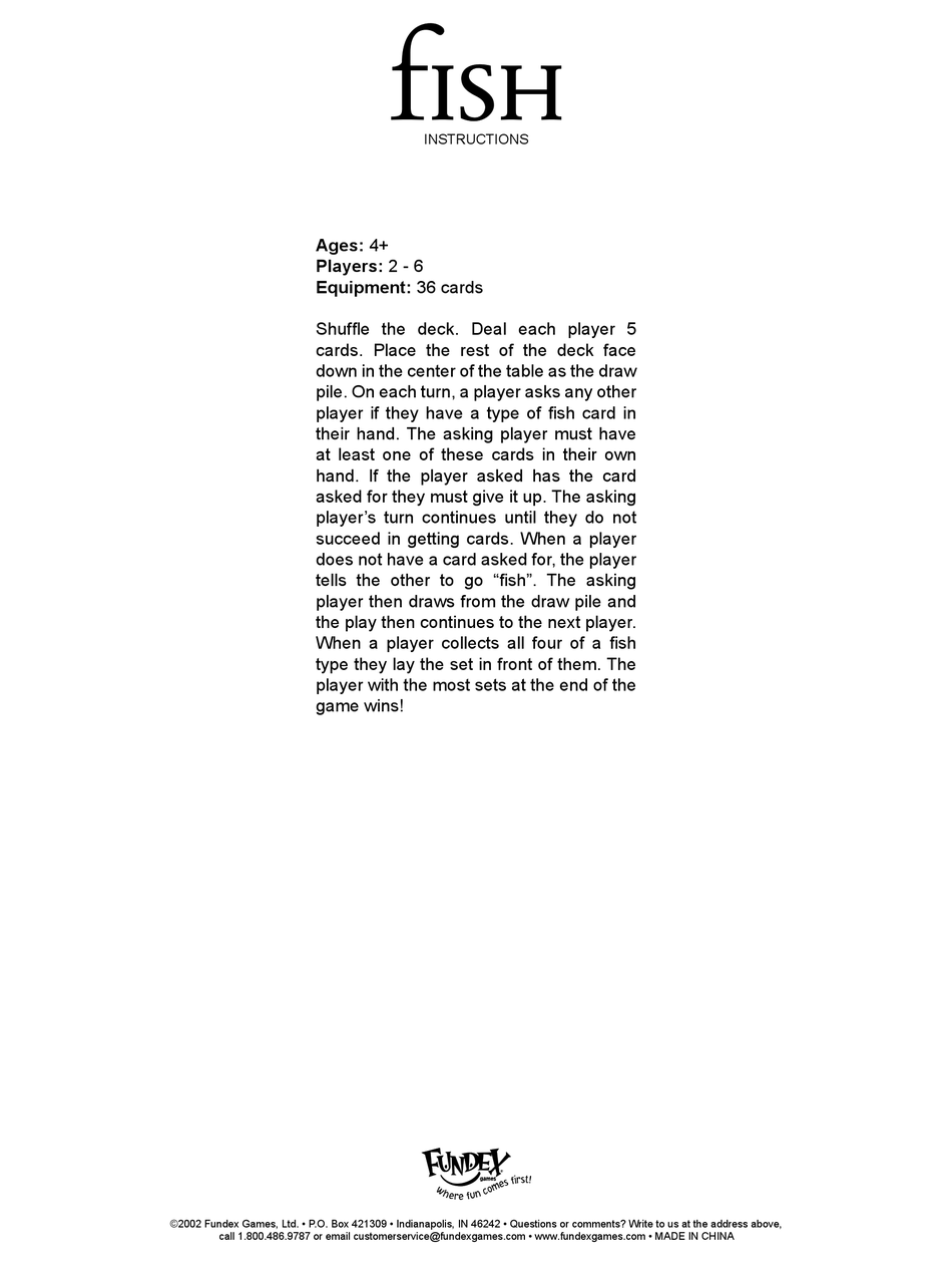 FUNDEX GAMES 3202 USER INSTRUCTIONS Pdf Download | ManualsLib