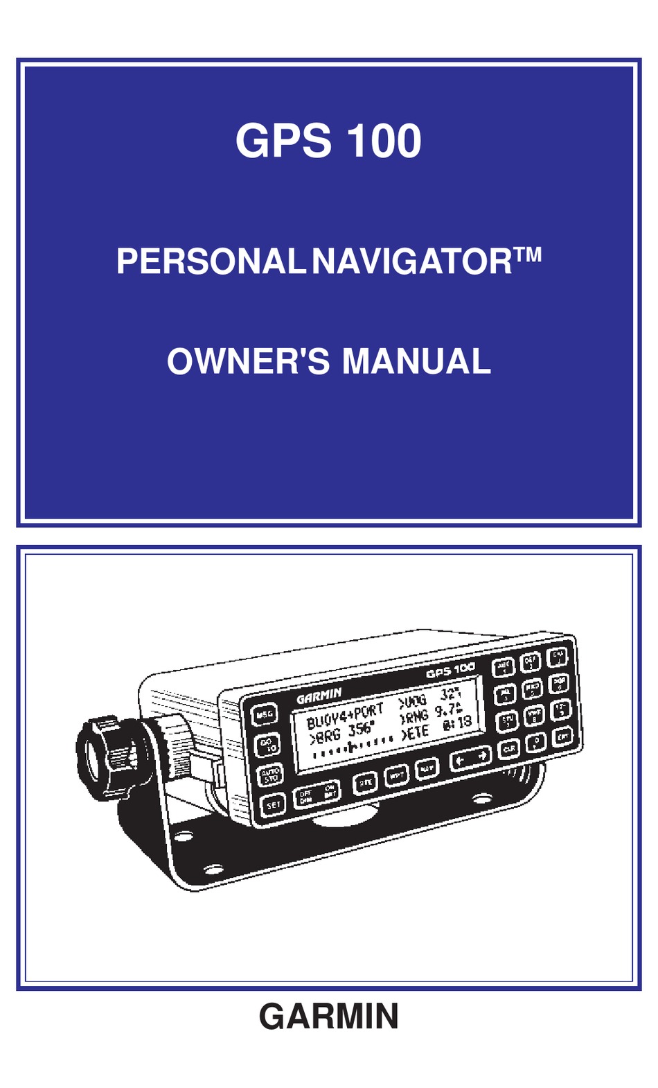defile Udvikle Kinematik GARMIN GPS 100 OWNER'S MANUAL Pdf Download | ManualsLib