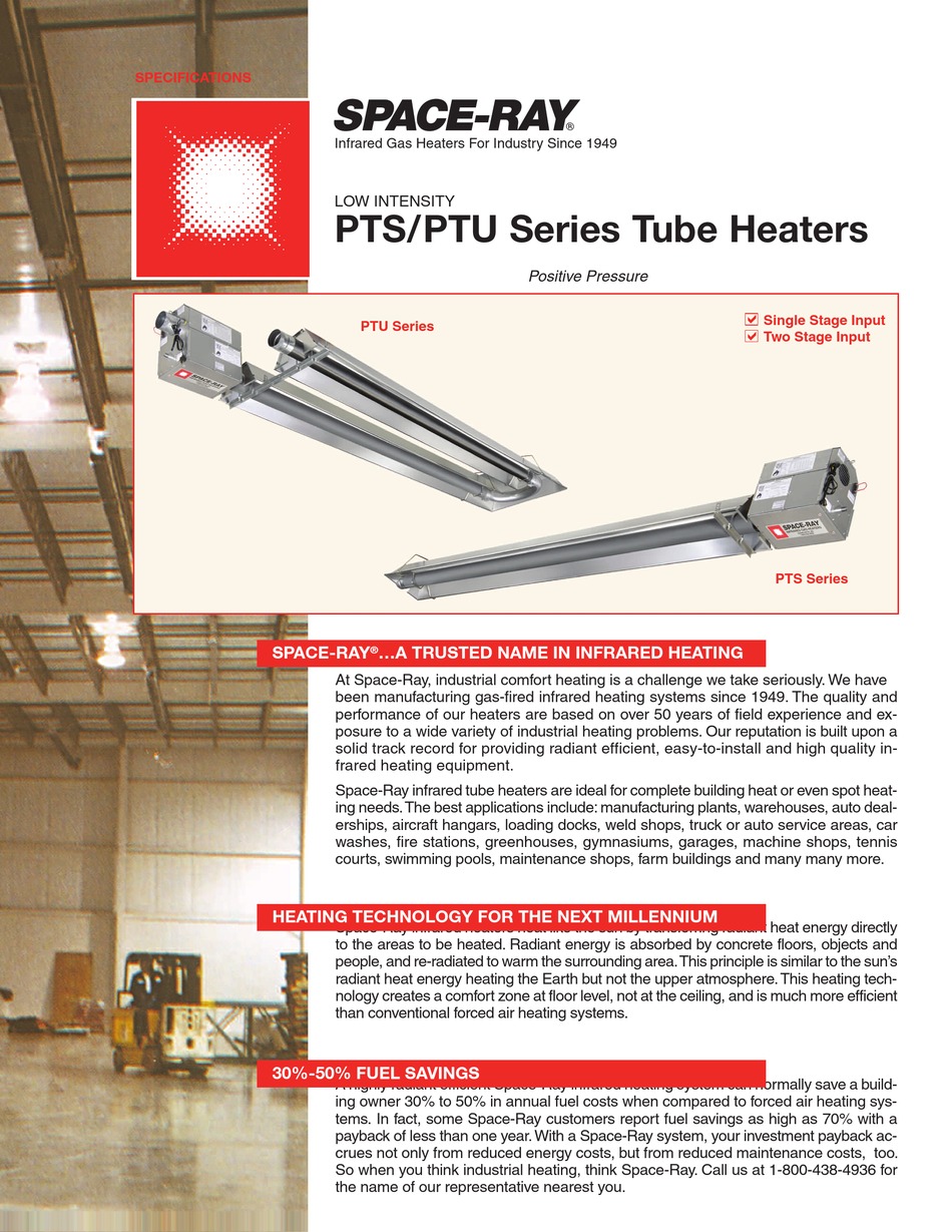 SPACERAY TUBE SERIES PTS SPECIFICATIONS Pdf Download ManualsLib