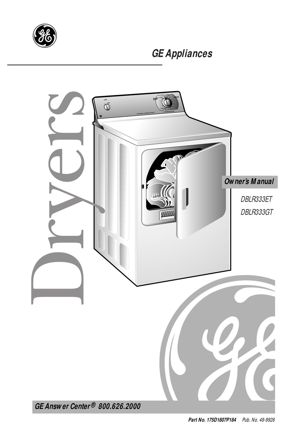 GE DBLR333ET OWNER'S MANUAL Pdf Download ManualsLib