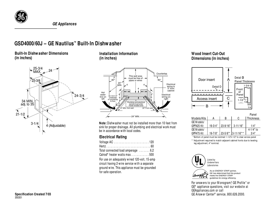 General electric best sale nautilus dishwasher manual