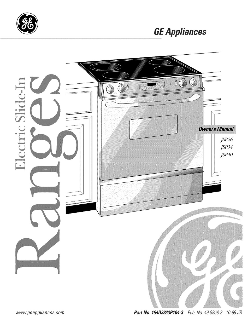 GE RANGES JSP26 OWNER'S MANUAL Pdf Download ManualsLib