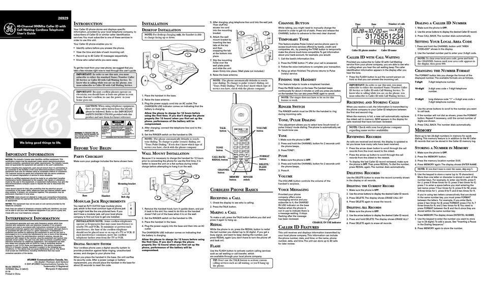 GE 26929C/D USER MANUAL Pdf Download | ManualsLib