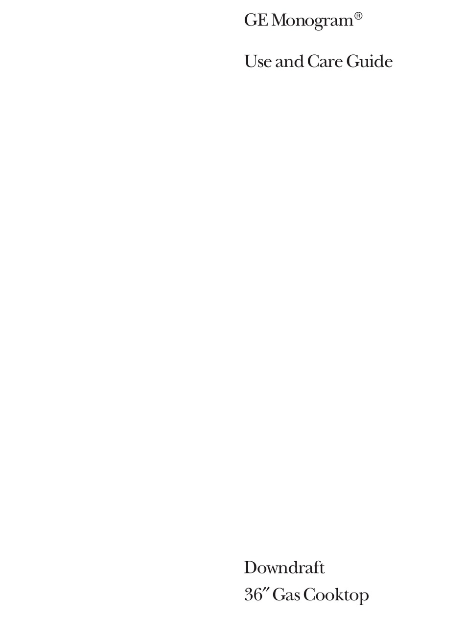 GE DOWNDRAFT GAS COOKTOP USE AND CARE MANUAL Pdf Download ManualsLib