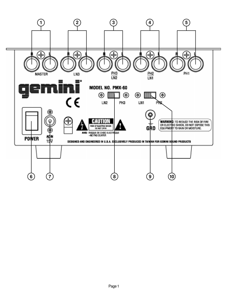 GEMINI MIXER OPERATING INSTRUCTIONS MANUAL Pdf Download ManualsLib