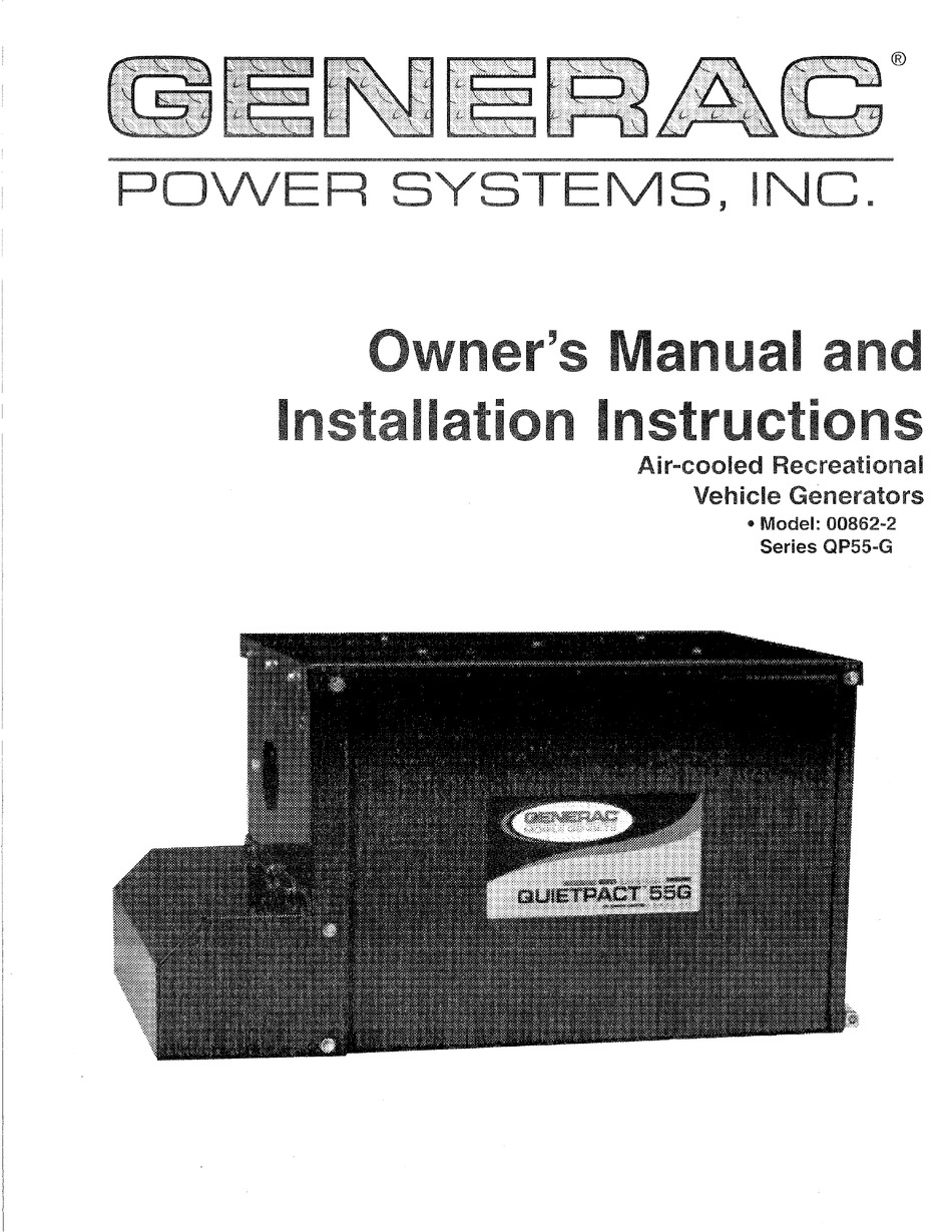 GENERAC POWER SYSTEMS 00862-2 INSTALLATION AND OWNER'S MANUAL Pdf ...