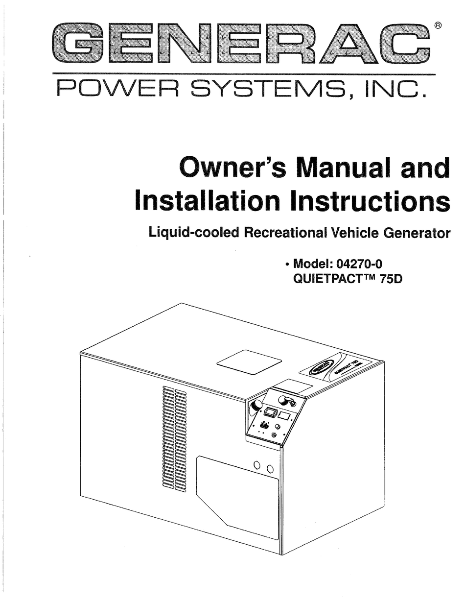 GENERAC POWER SYSTEMS 42700 OWNER