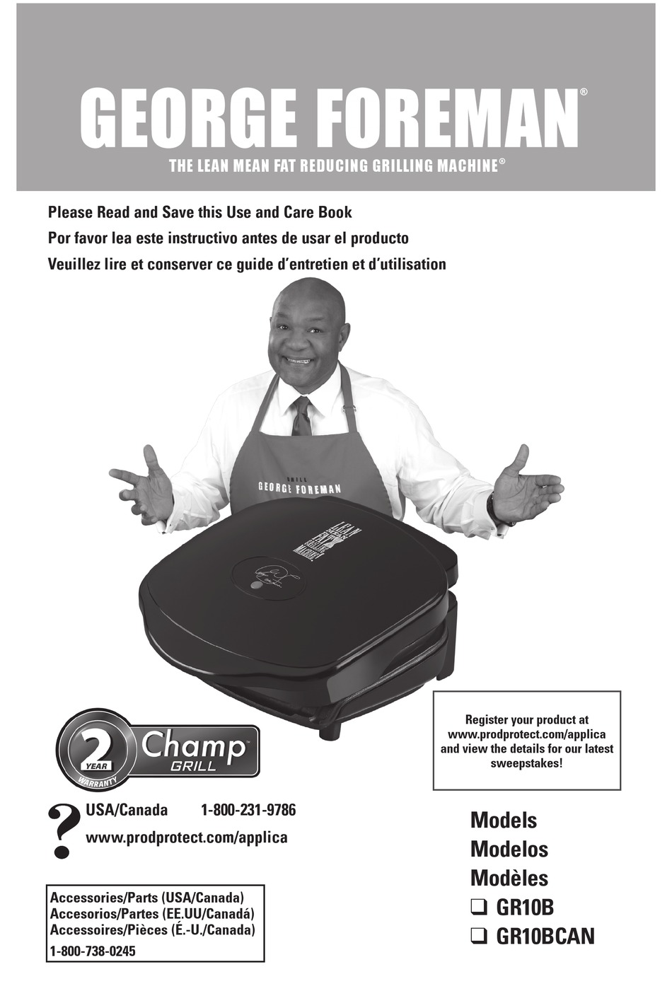 GEORGE FOREMAN GHFD6810B USE AND CARE MANUAL Pdf Download