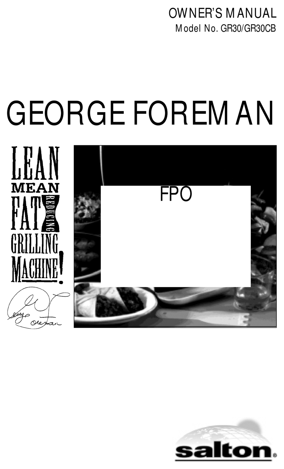 GEORGE FOREMAN GR30 OWNER'S MANUAL Pdf Download | ManualsLib