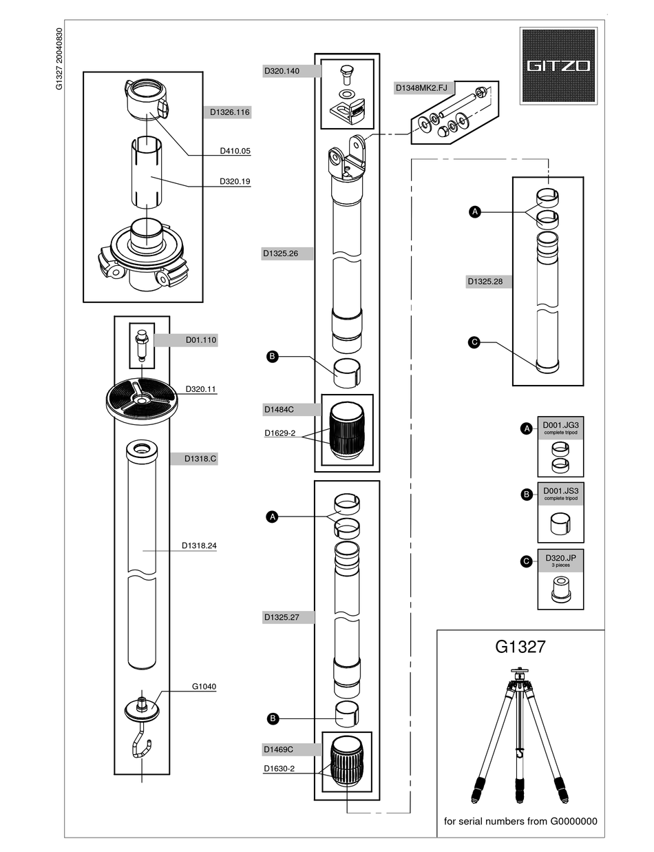gitzo-mountaineer-mk2-series-3-g1327-g1327-g1327-parts-list-pdf