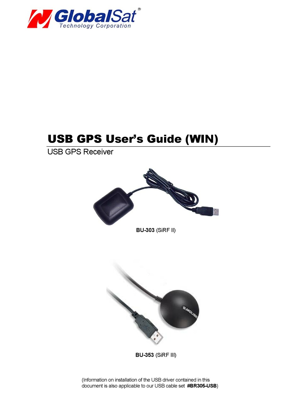 usglobalsat bu353-s4 usb gps receiver manual