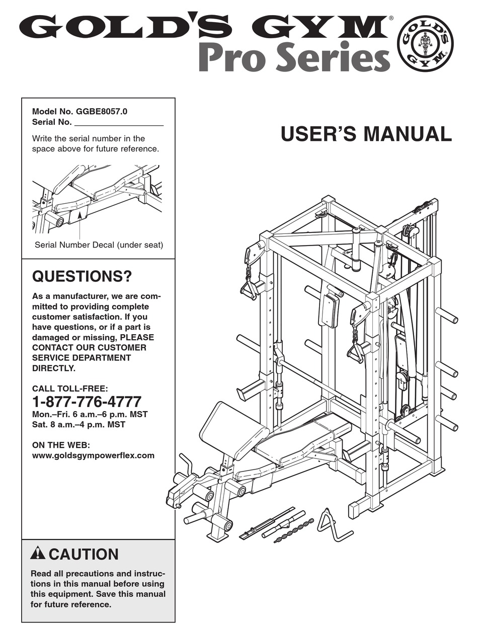 GOLD'S GYM  USER MANUAL Pdf Download | ManualsLib