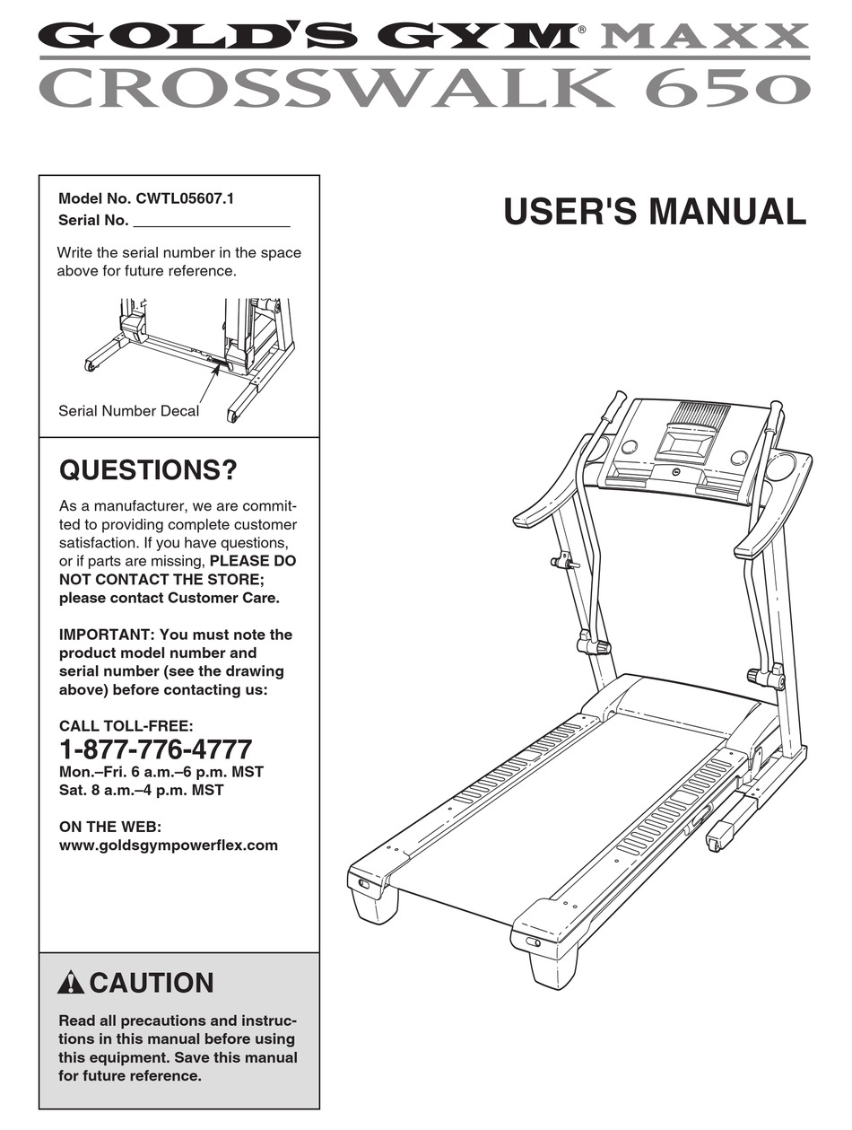 GOLD'S GYM CWTL05607 USER MANUAL Pdf Download ManualsLib