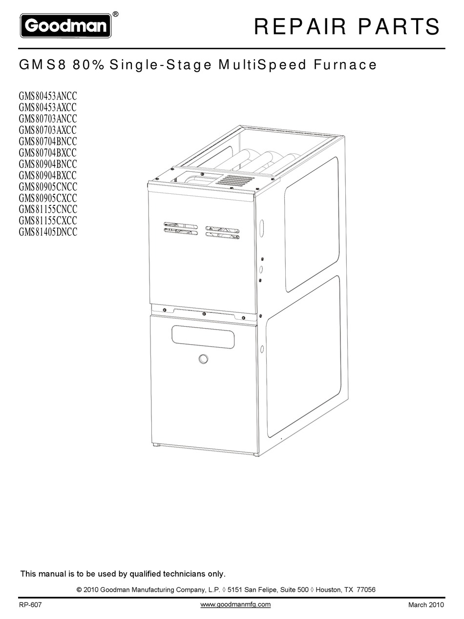 GOODMAN GMS80453ANCC REPAIR PARTS Pdf Download ManualsLib