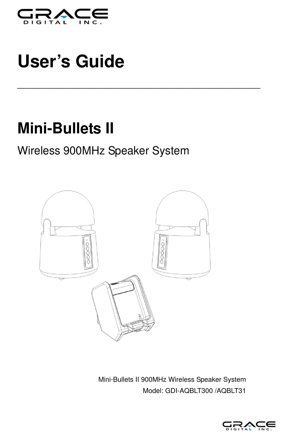 GRACE MINI-BULLETS II GDI-AQBLT300 USER 
