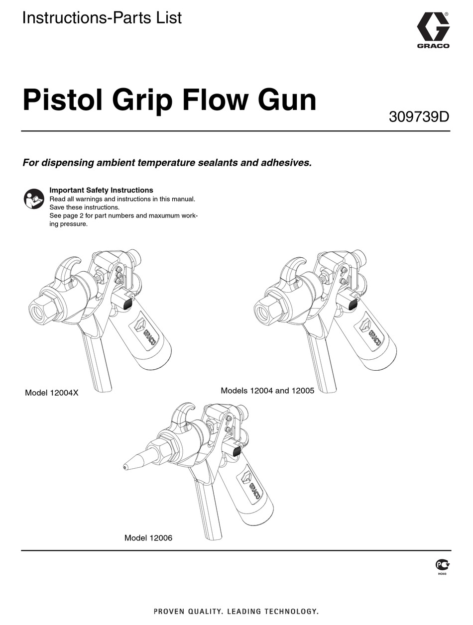 GRACO 12004 INSTRUCTIONS-PARTS LIST MANUAL Pdf Download | ManualsLib