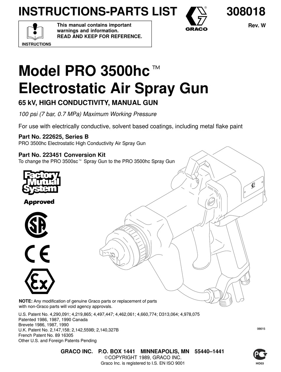 GRACO 222625 INSTRUCTIONS-PARTS LIST MANUAL Pdf Download | ManualsLib