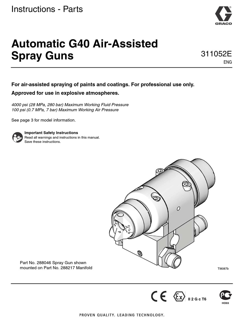 GRACO 288046 INSTRUCTIONS PARTS MANUAL Pdf Download ManualsLib