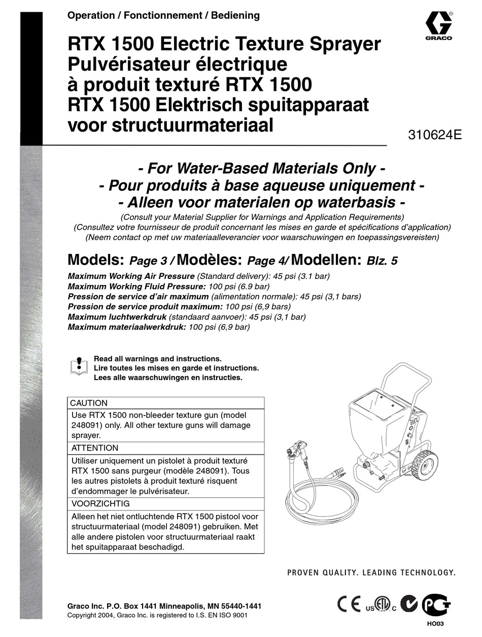 GRACO 310624E OPERATION MANUAL Pdf Download | ManualsLib