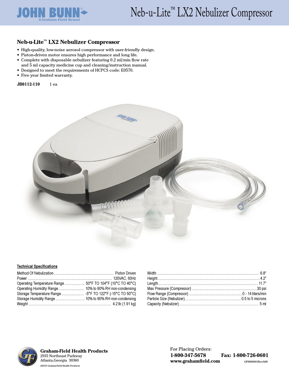JOHN BUNN NEBULITE LX2 SPECIFICATIONS Pdf Download ManualsLib