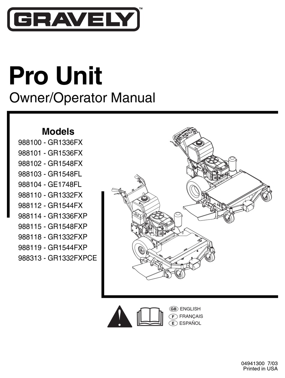 Gravely pro online 1548