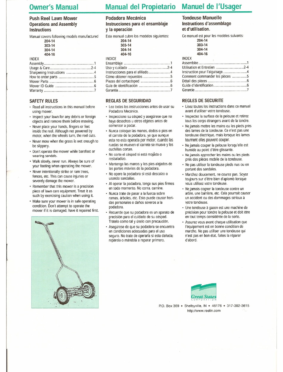 GREAT STATES 20414 OPERATING AND ASSEMBLY INSTRUCTIONS MANUAL Pdf