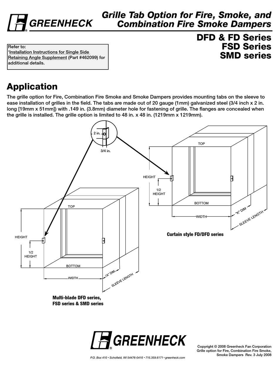 GREENHECK DFD & FD SERIES INSTALLATION MANUAL Pdf Download ManuaLib