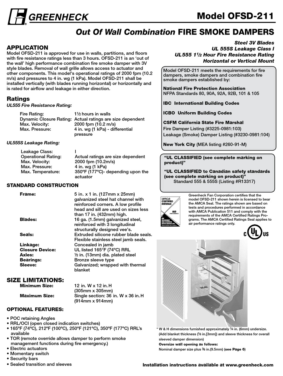 GREENHECK OFSD211 SPECIFICATION SHEET Pdf Download ManualsLib