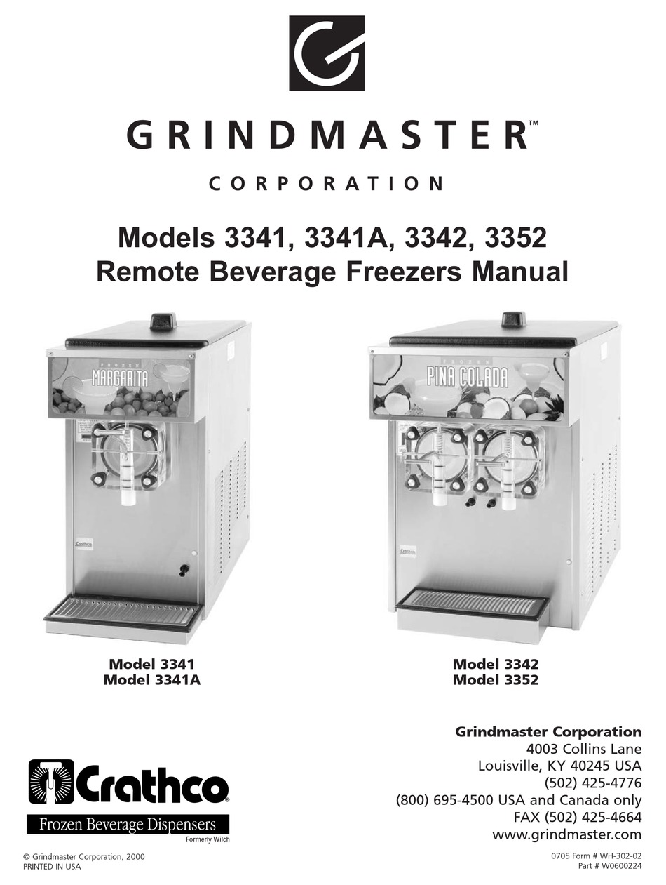 Grindmaster Crathco 3341 User Manual Pdf Download Manualslib