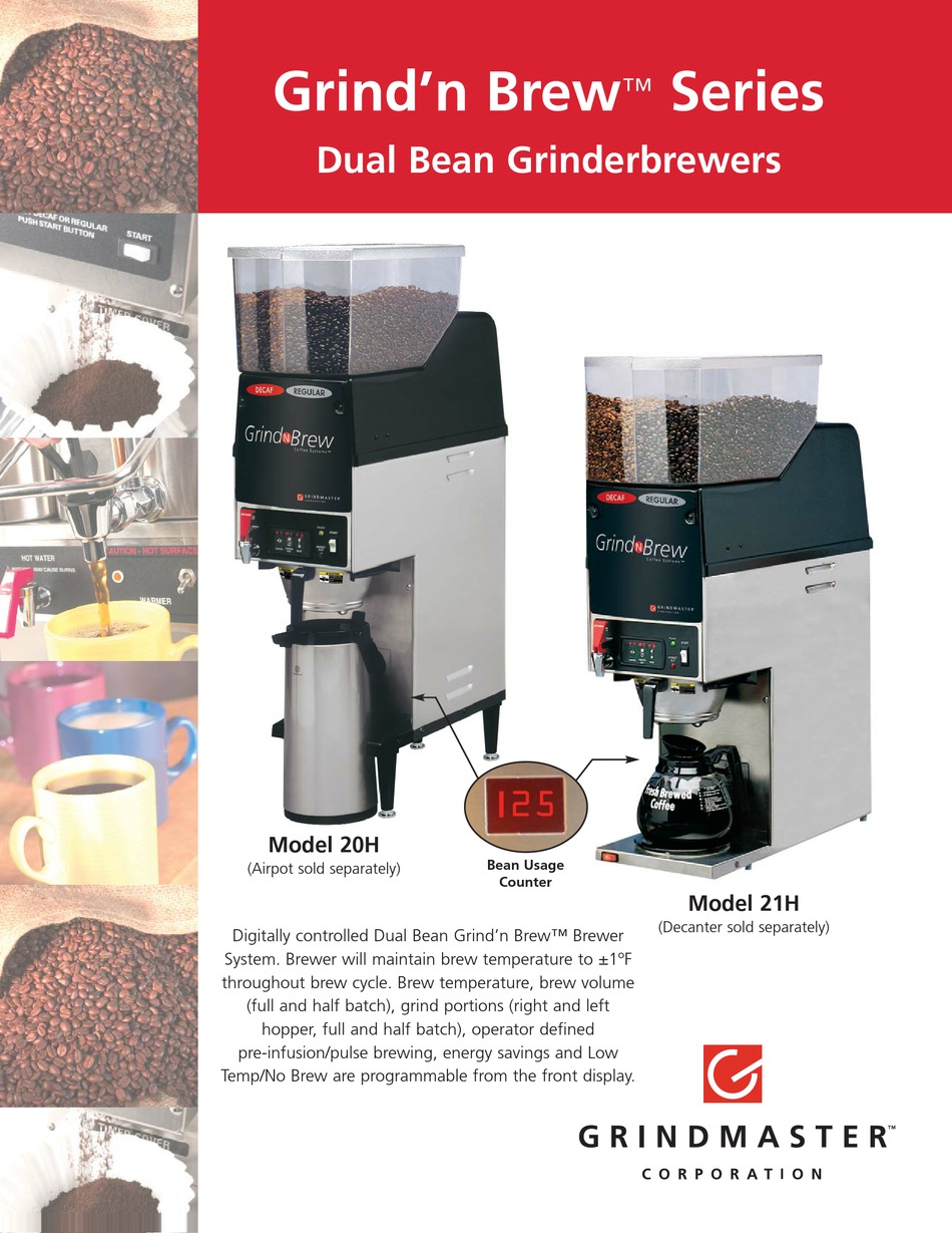 GRINDMASTER GRIND' N BREW SERIES 20H BROCHURE & SPECS Pdf Download