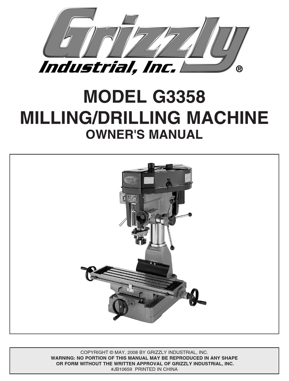 GRIZZLY G3358 OWNER'S MANUAL Pdf Download ManualsLib