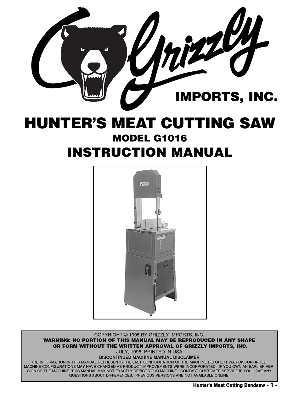 Grizzly store meat saw