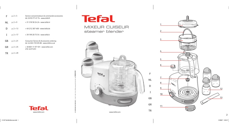 TEFAL STEAMER BLENDER PARTS LIST Pdf Download ManualsLib