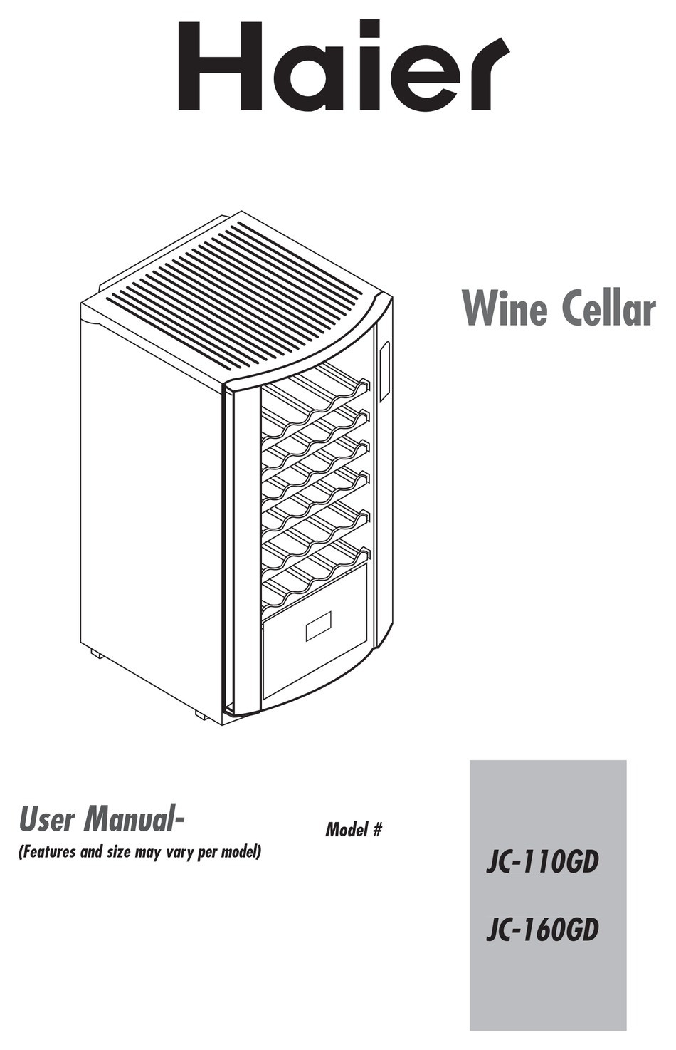 Haier Jc 110gd User Manual Pdf Download Manualslib