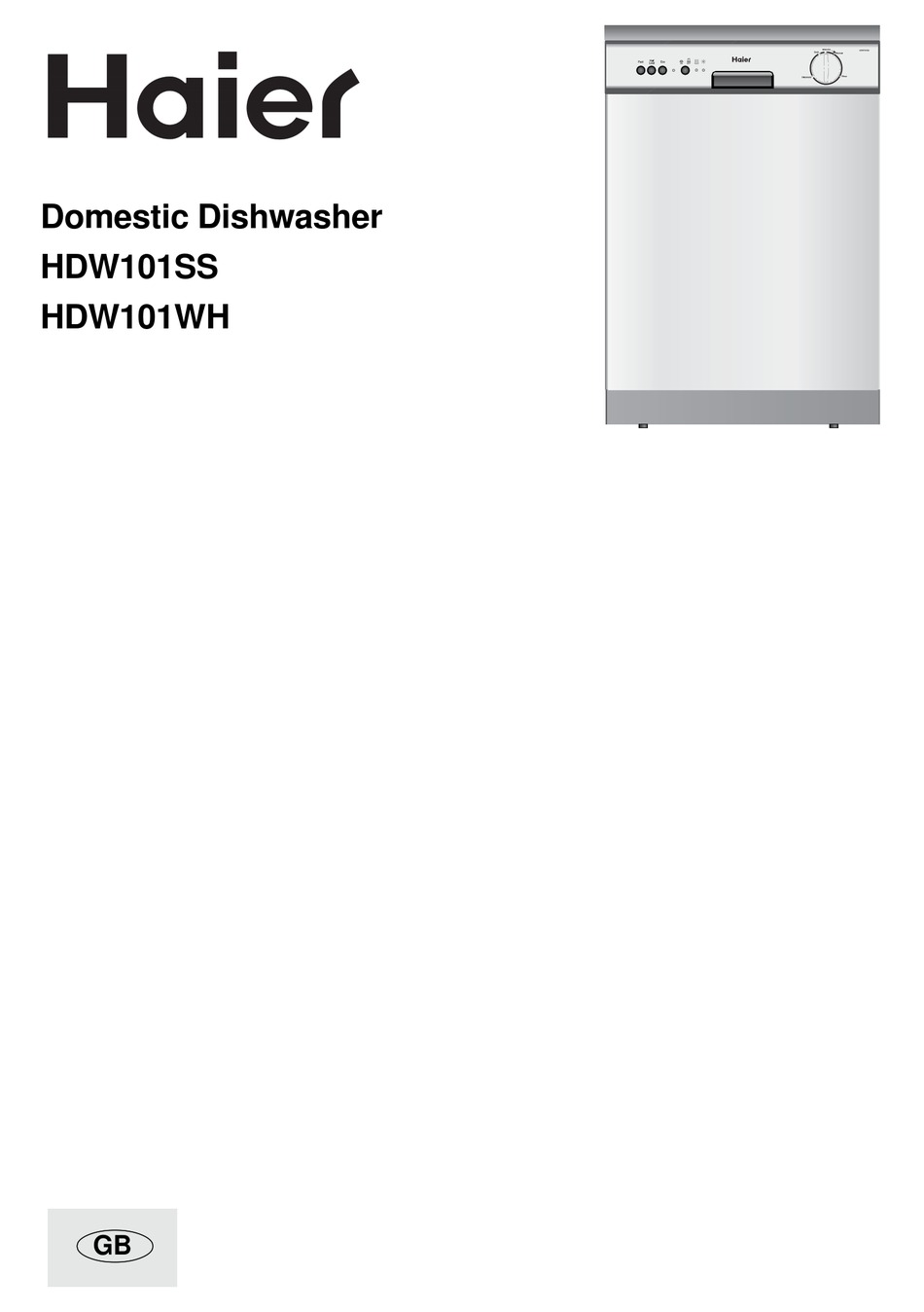 HAIER HDW101SS OWNER'S MANUAL Pdf Download ManualsLib