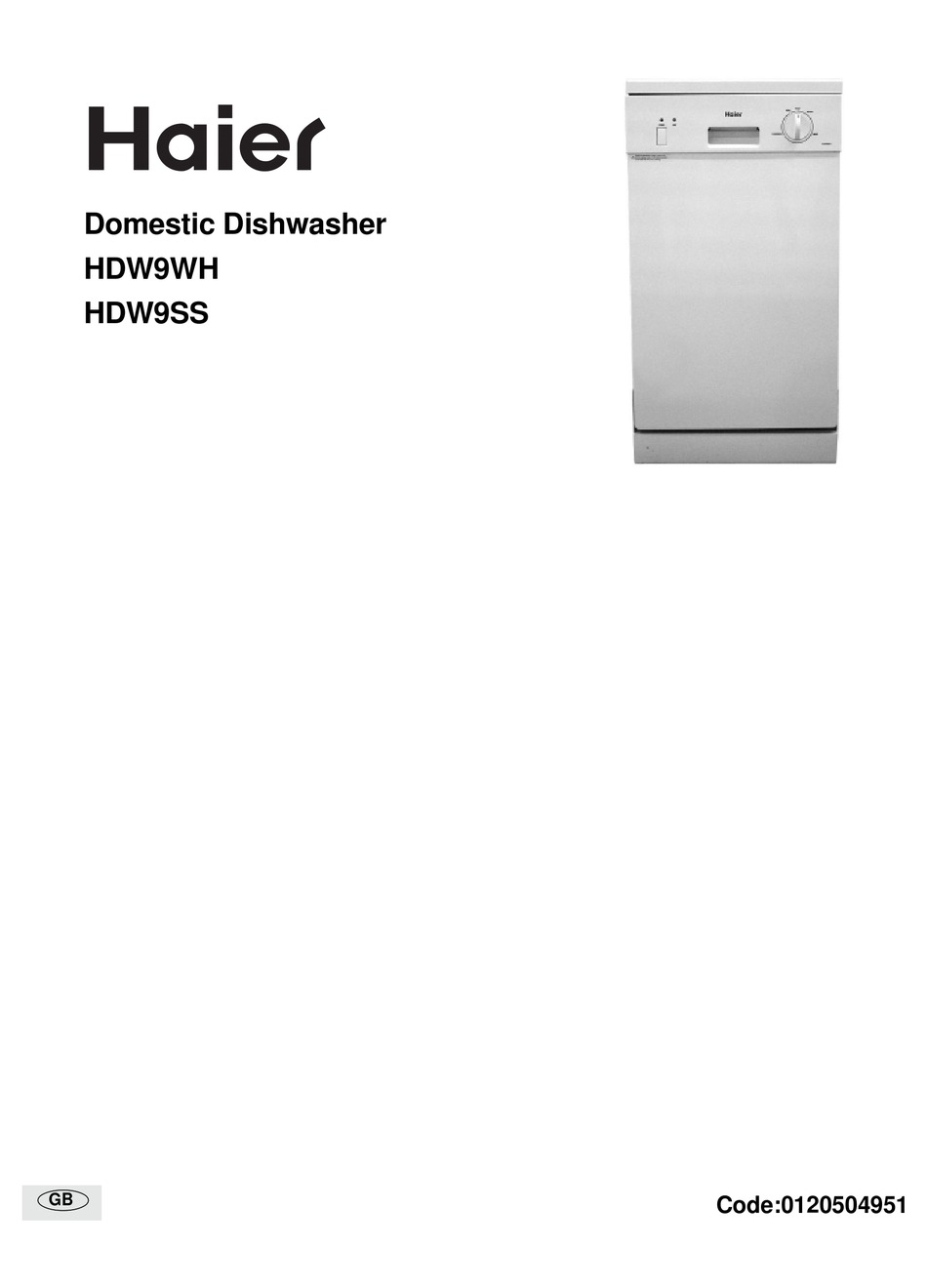 HAIER HDW9SS OWNER'S MANUAL Pdf Download ManualsLib