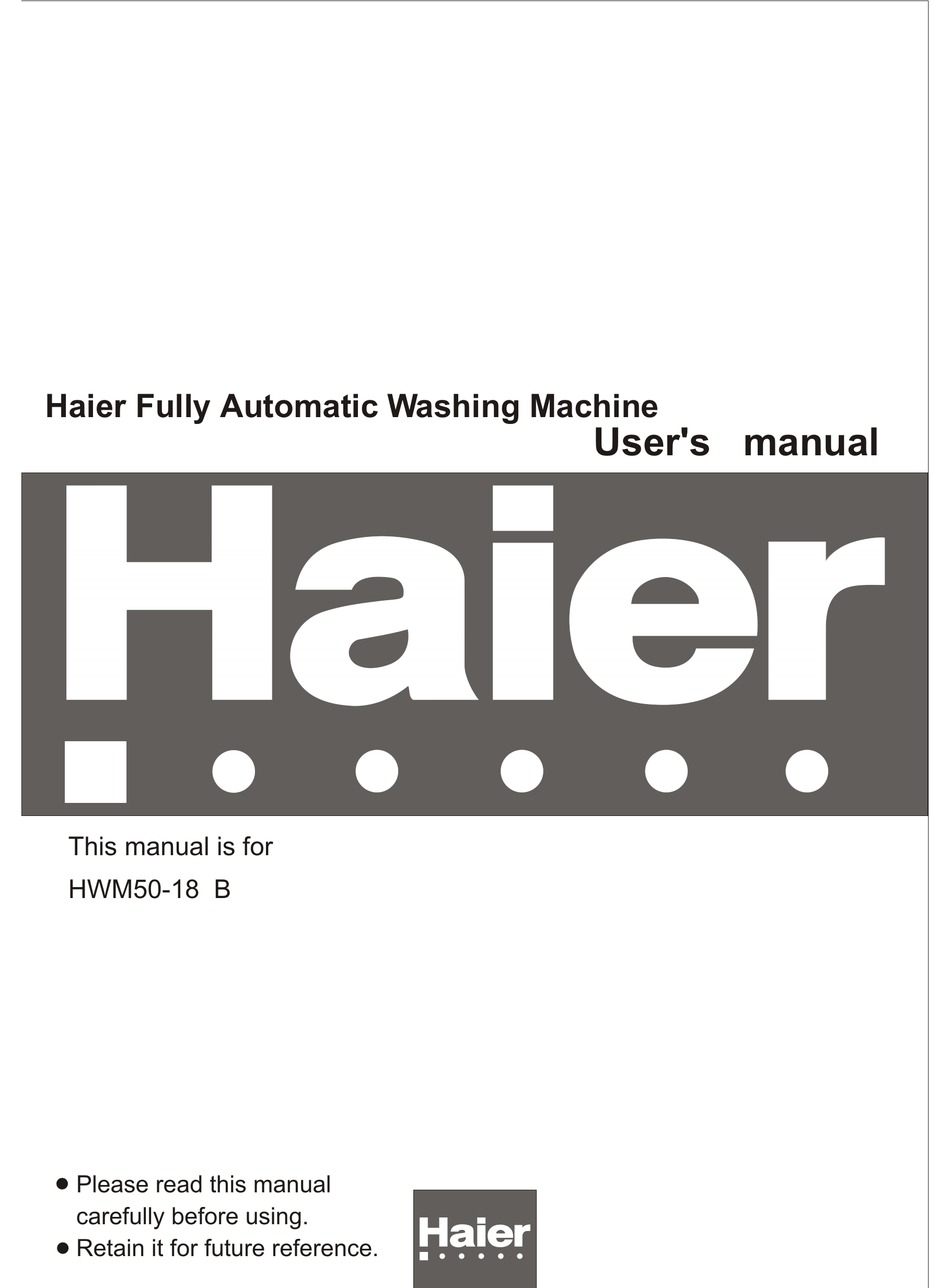 Haier Hwm B User Manual Pdf Download Manualslib