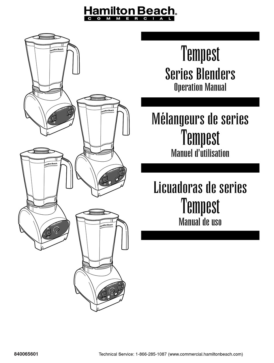 HAMILTON BEACH 840065601 OPERATION MANUAL Pdf Download | ManualsLib