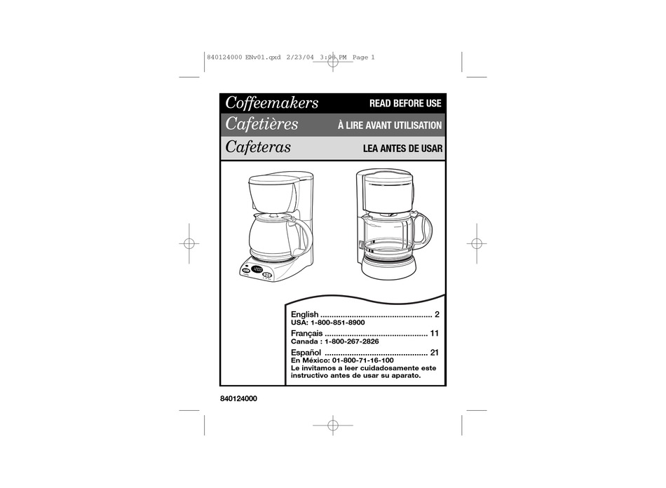 User manual Proctor Silex 48521RY (English - 2 pages)